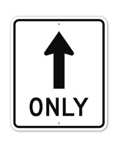 MUTCD Straight Thru Only R3-5A Sign
