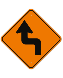 MUTCD Left Reverse Turn Orange W1-3L Sign