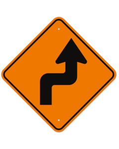 MUTCD Right Reverse Turn Orange W1-3R Sign