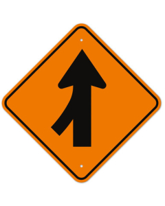 MUTCD Left Lane Merge Orange W4-1L Sign