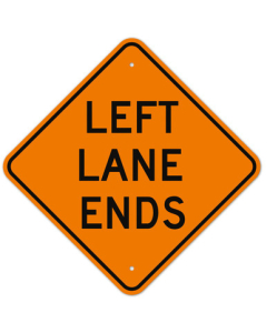 MUTCD Left Lane Ends W9-1L Orange Sign
