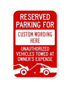 Custom Reserved Parking Sign