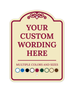 Custom Indoor/Outdoor Decorative Sign,Custom Personalized Burgundy Border Sign