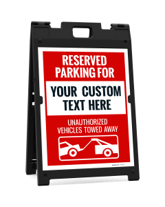 Custom Reserved Parking Folding Floor Sign, A frame/Sandwich Board Sign Kit With Two Panel Sign