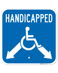 Handicapped Parking With Double Arrows Sign,