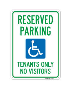 Reserved Parking Tenants Only No Visitors Sign,