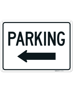 Directional Parking With Left Arrow Sign,