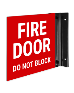 Fire Door Do Not Block Projecting Sign, Double Sided, (SI-7655)