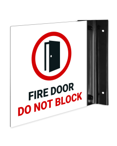 Fire Door Do Not Block Projecting Sign, Double Sided,