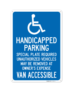 Handicapped Parking Special Plate Required Massachusett Sign,