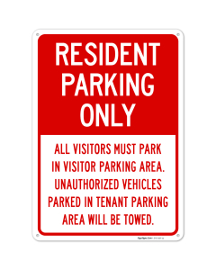 Resident Parking Only Sign, (SI-77107)