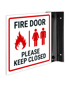 Fire Door Please Keep Closed Projecting Sign, Double Sided,