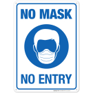 Mask Required Sign, No Mask No Entry Sign