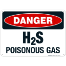 Danger H2S Poisonous Gas Sign, OSHA Danger Sign