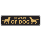 Beware Of Dog Gold And Black Sign