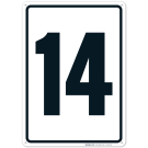 Parking Lot Number Sign With Number 14 (Fourteen) Sign