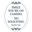 Smile You're On Camera No Soliciting Thank You Sign, (SI-1529)