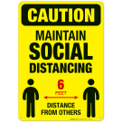Social Distancing Sign, Maintain Social Distancing 6 Feet Apart