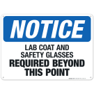 Lab Coat And Safety Glasses Required Sign, OSHA Sign