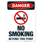 No Smoking Beyond This Point Sign, OSHA Danger Sign