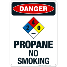 Propane No Smoking Sign, OSHA Danger Sign