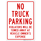 No Truck Parking Sign