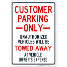 Customer Parking Only Sign