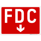 FDC Down Arrow Sign, Red Background
