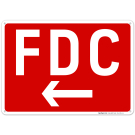FDC Left Arrow Sign, Red Background