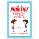Kids Social Distancing Sign, Let's Practice Healthy Habits Stand One Jump Rope Apart