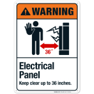 Electrical Panel Keep Clear Up To 36 Inches Sign, ANSI Warning Sign