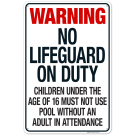 Nebraska No Lifeguard On Duty Sign, Complies With State Of Nebraska Pool Safety Code