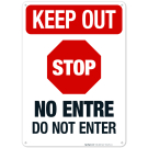 Stop Do Not Enter Bilingual Sign