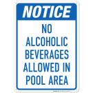 No Alcoholic Beverages Allowed in Pool Area Sign