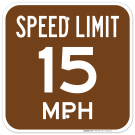 Speed Limit 15 MPH Sign, (SI-64020)