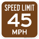 Speed Limit 45 MPH Sign