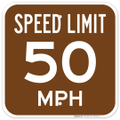 Speed Limit 50 MPH Sign