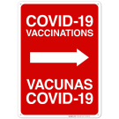 Covid-19 Vaccinations Bilingual Sign, Covid Vaccine Sign, (SI-6403)