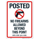 Wyoming Posted No Firearms Allowed Beyond This Point Sign