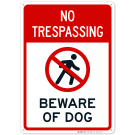 No Trespassing Beware Of Dog Sign