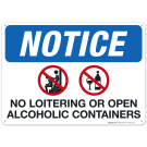 No Loitering Or Open Alcoholic Containers Sign