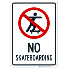 No Skateboarding With Graphic Sign