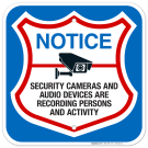 Security Cameras And Audio Devices Are Recording Persons And Activity Sign