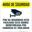 Security Notice For Your Safety This Property Is Being Video Recorded Spanish Sign