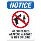 Notice No Concealed Weapons Allowed In This Building Sign