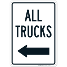 All Trucks With Left Arrow Sign,(SI-67394)
