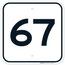 Parking Lot Number 67 Sign