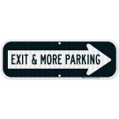 Exit And More Parking Right Arrow Sign
