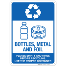 Recycle Bottles Metal & Foil Sign