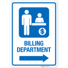 Billing Department With Right Arow Hospital Sign
